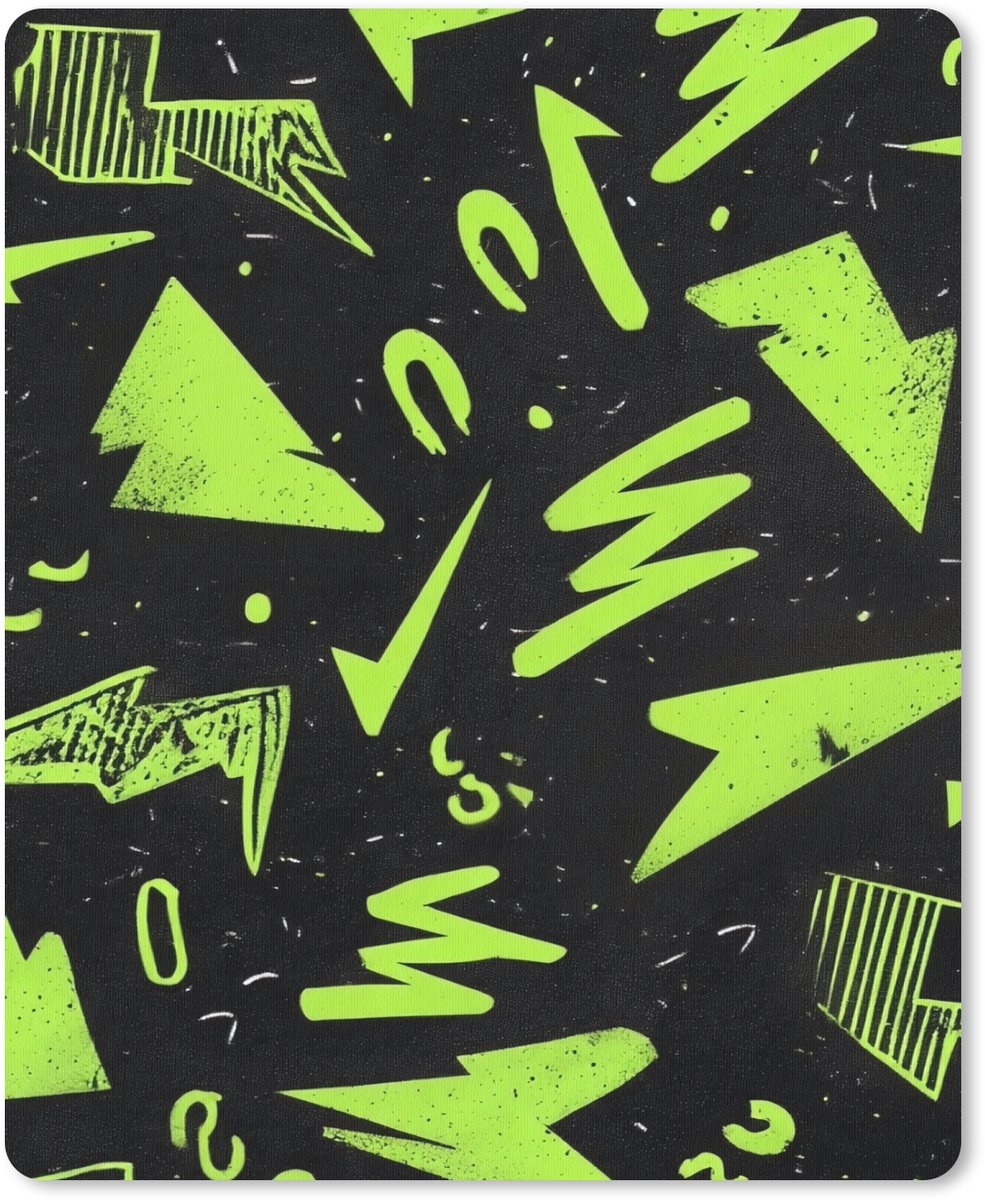 Muismat 19x23 cm - Mousepad Gaming - Vormen - Pijlen - Abstract - Zwart - Muismatten