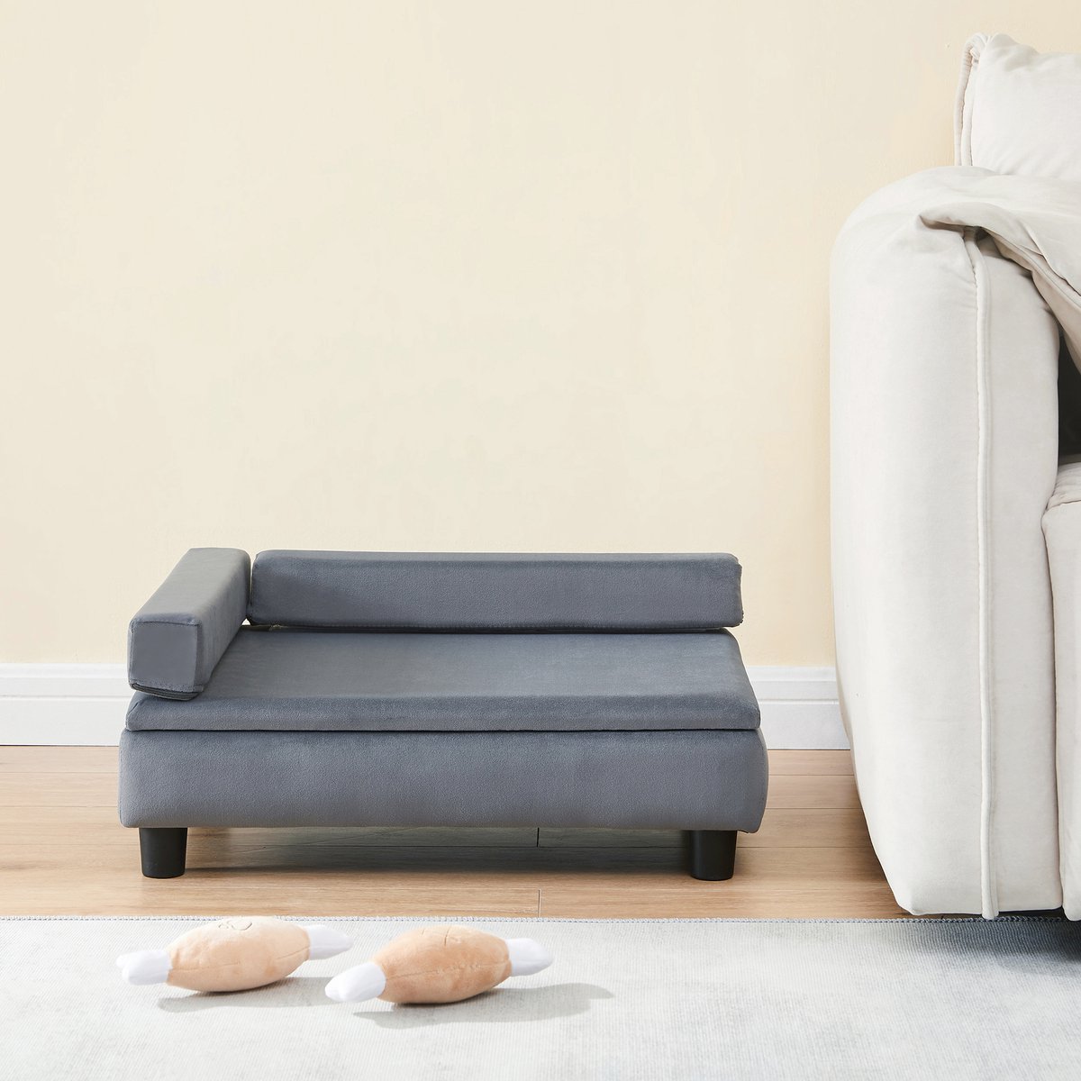 Huisdierenbed Salkonssad 60x45x24 cm grijs [en.casa]