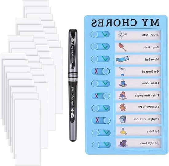 Weekplanner en to-do-lijst voor kinderen, 4 stuks, routine planner, checklistboards met memo en sleutelhanger Weekplanner en to-do-lijst voor kinderen, 4 stuks, routine planner, checklistboards met memo en sleutelhanger