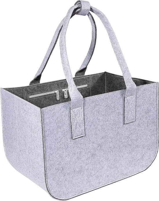 Schramm® Vilten tas in 6 kleuren ca. 35 x 20 x 28 cm Boodschappentas Opbergtas Brandhouttas Vilten tas Vilten tassen, Kleur:schwarz