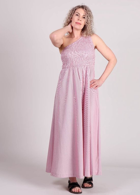 Robe longue Afsa rouge asymétrique FRNCH