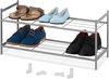 Shoe Rack Metal 2 Tier Stackable Expandable HDD 33.5 x 70 x 26 cm for 6 Pairs of Shoes Silver by Relaxdays