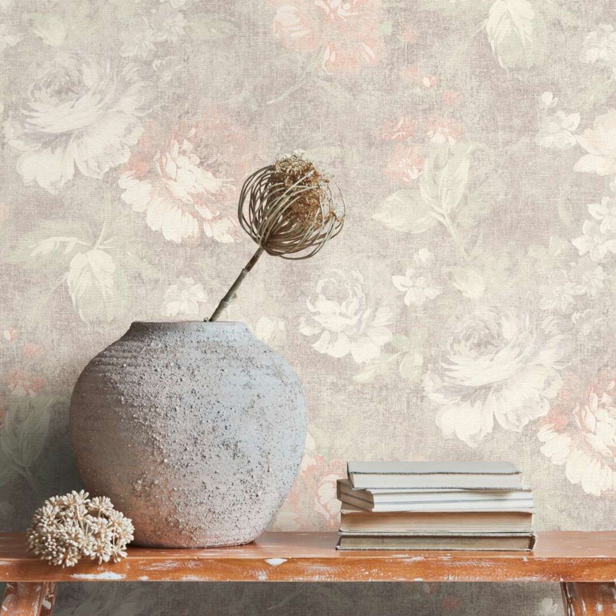 BLOEMEN BEHANG | Botanisch - bruin creme - A.S. Création Secret Garden
