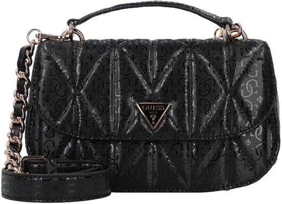 GUESS sac à épaule bandoulière sac à main Aldina Top Handle Flap Crossbody Bag Black noir