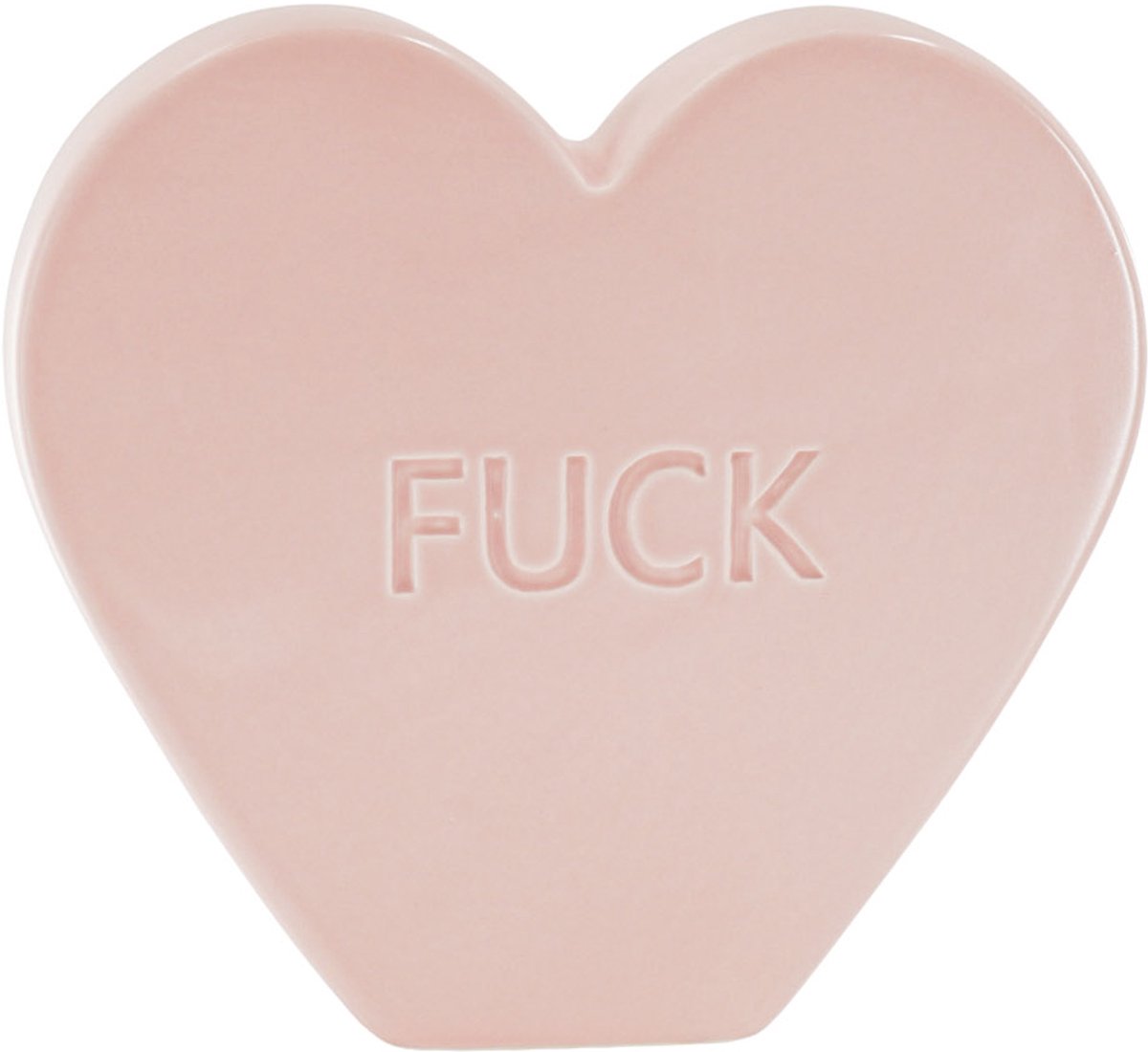 Housevitamin Sierbeeld- Snoephart 'FUCK- Keramiek- Licht Roze- 20x4x18,5cm