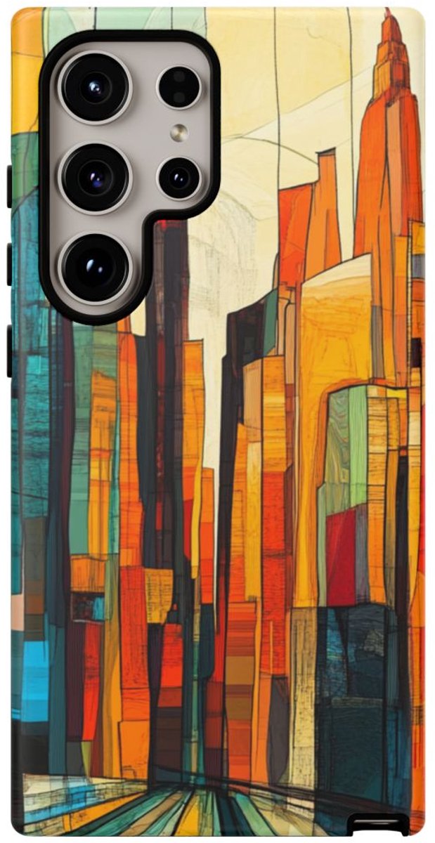 Abstracte Stadsgezicht Kunst – Telefoonhoesje Geschikt voor Galaxy S24 Ultra
