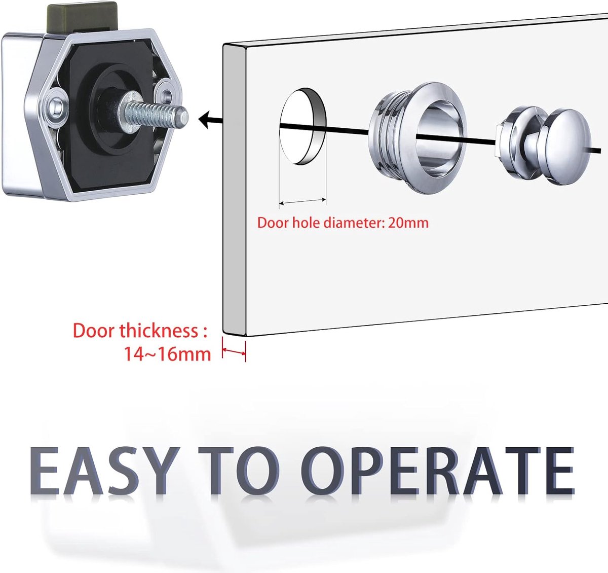 6 Pcs Push Button Lock, Drawer Lock and Cabinet Door Lock, Keyless Door Locks for RV, Yacht, Boat, Caravan — cadeau in Cadeau-ideeën - foto 6
