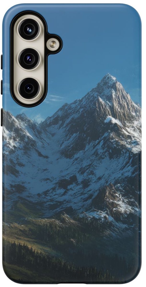 Berglandschap met Besneeuwde Toppen – Telefoonhoesje Geschikt voor Galaxy S24 Plus