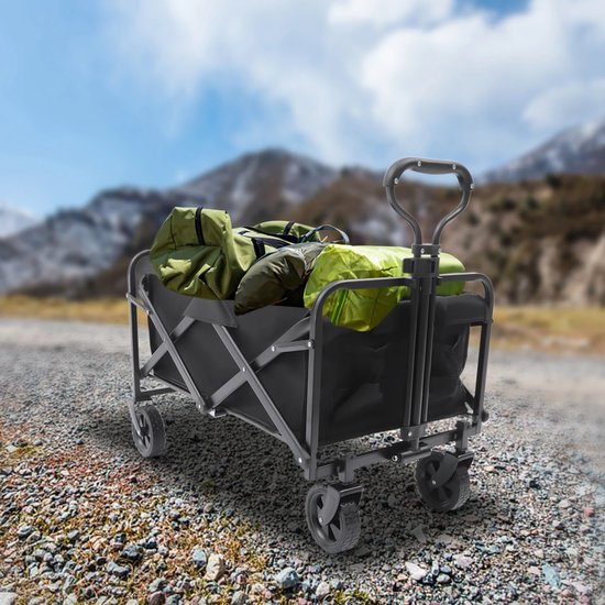 Rumi Bolderkar - Opvouwbaar - Tot 90KG - Camping Trolley - Zware Kar trolley - Grote Wielen Strand Trolley- Kar Met Verstelbare Handgreep van Merkloos — afbeelding 4