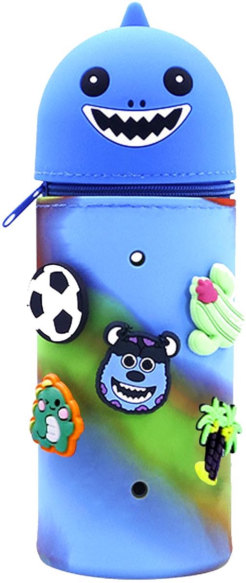 yolzhxe Pencil Case, 2-in-1 Pencil Case gemaakt van zachte siliconen, Kawaii Pencil Case met rits, Cartoon Pencil Case voor school, kantoorbenodigdheden, C