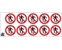 Niet op staan verbodssticker - P019 | 5 cm - 10 stuks per vel