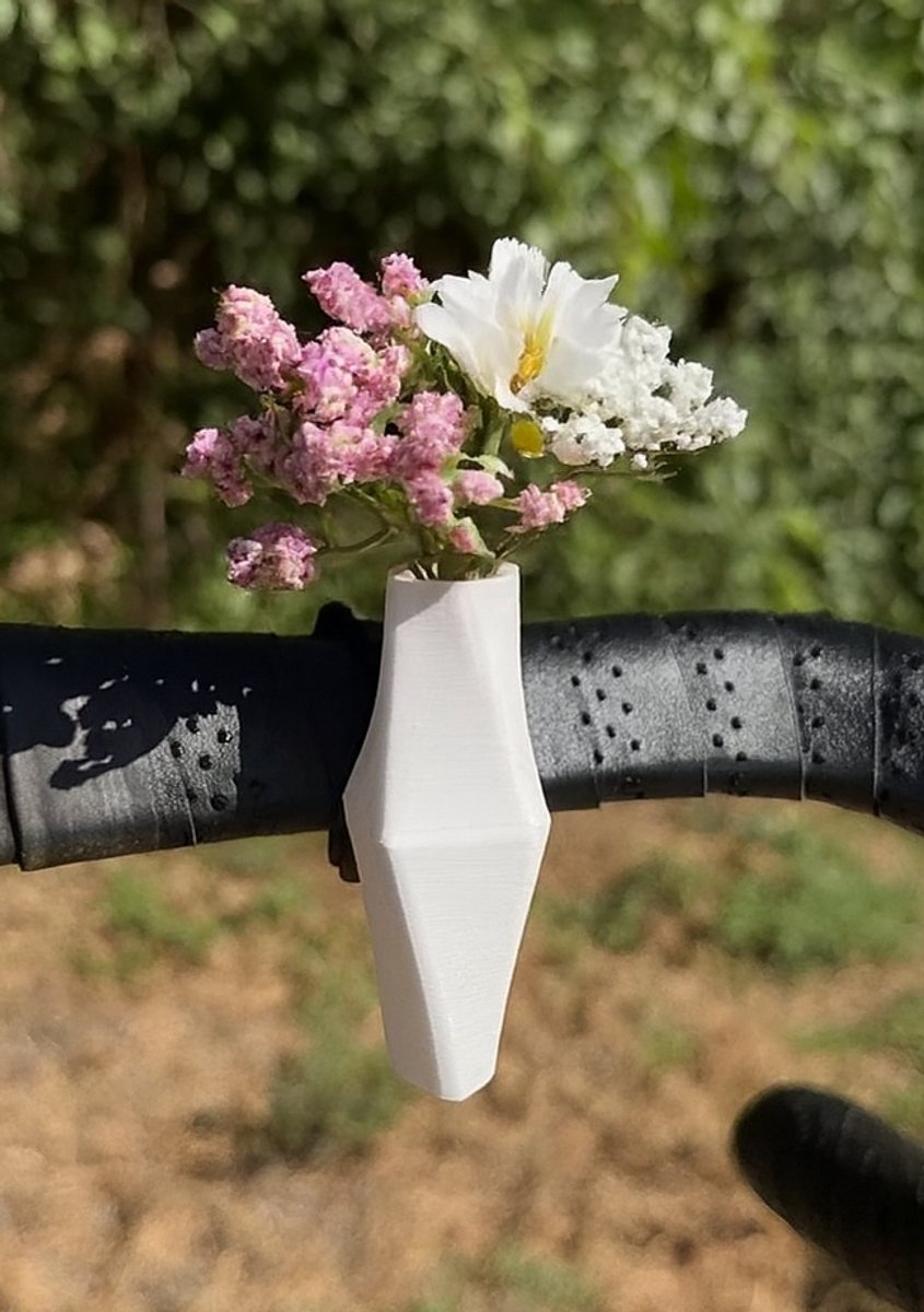 LuukyBB - Fiets Vaas - Wit - Bloemenvaasje voor op Fiets of Step Vaasje - Bloemenvaas Stuurvaas Fietsstuur Stuur - Kind Kinderen Damesfiets Dames Bakfiets Bak - Accessoires Musthave