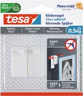 Tesa - 77772 - Clou adhésif pour papier peint et plâtre - jusqu'à 0.5kg - 13mm - transparent - 2 pièces