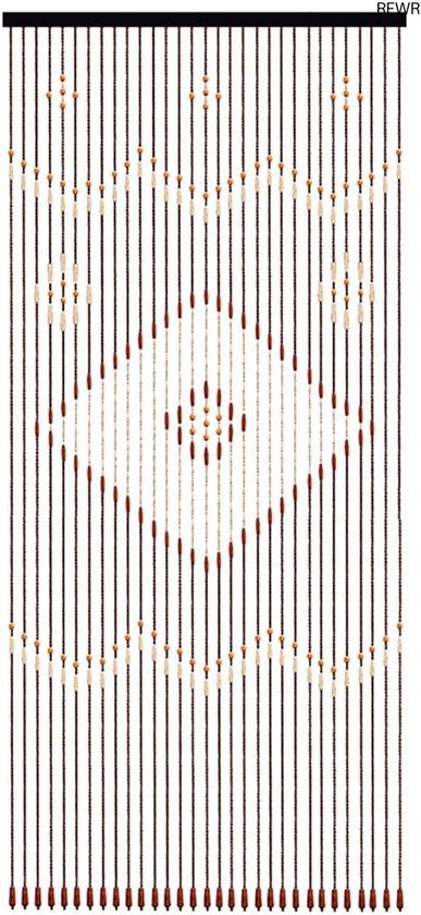 SHZICMY Houten kralen deurgordijn, 90 x 220 cm, motief