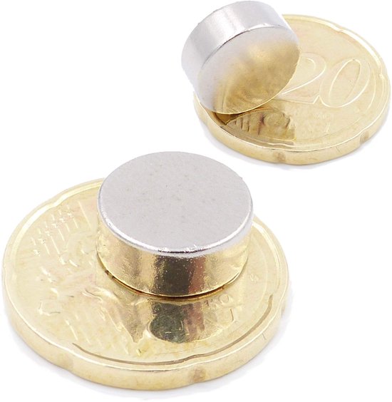 Brudazon | 25 mini schijfmagneten 8x8mm | N52 dikke stand - neodymium magneten ultrasterk | Power magneet voor modelbouw, foto, whiteboard, prikbord, koelkast, knutselen | magnetische schijf extra sterk