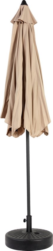 Parasol double rectangulaire Merax 9 pieds kaki avec mécanisme pivotant sans base, Groot parasol pour Jardin, terrasse ou piscine