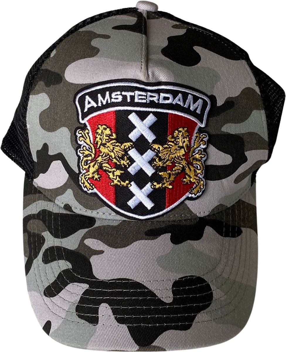 Hippe Amsterdam Pet / Cap | Verstelbaar & Unisex | One Size - Grijs