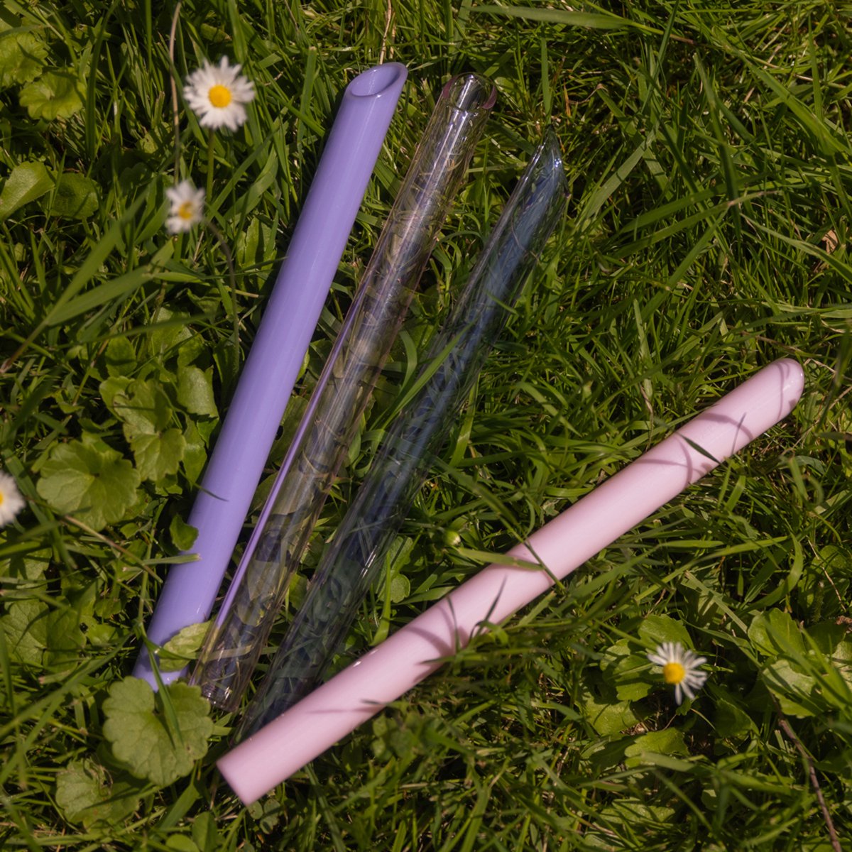 Glazen Bubble Tea Rietjes 21 cm set van 4 – Dikke herbruikbare smoothie straws voor Boba & IJsdrank – alternatief voor rvs & siliconen rietjes – incl. borstel – plasticvrij – melk roze rose paars transparant pink paarse straw