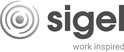 Logo van Sigel met de tekst 'work inspired'.