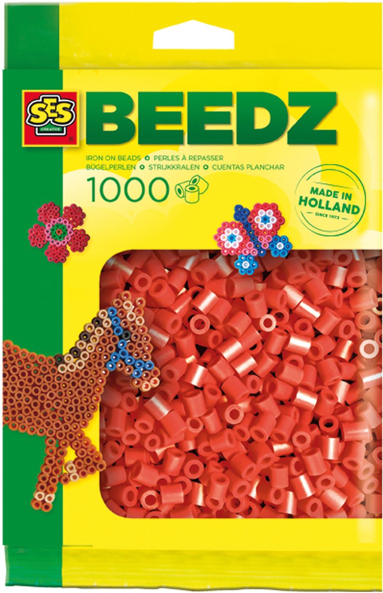 SES Creative - Beedz - Rood - Strijkkralen - 1000 Stuks - PVC Vrij - Vanaf 5 Jaar