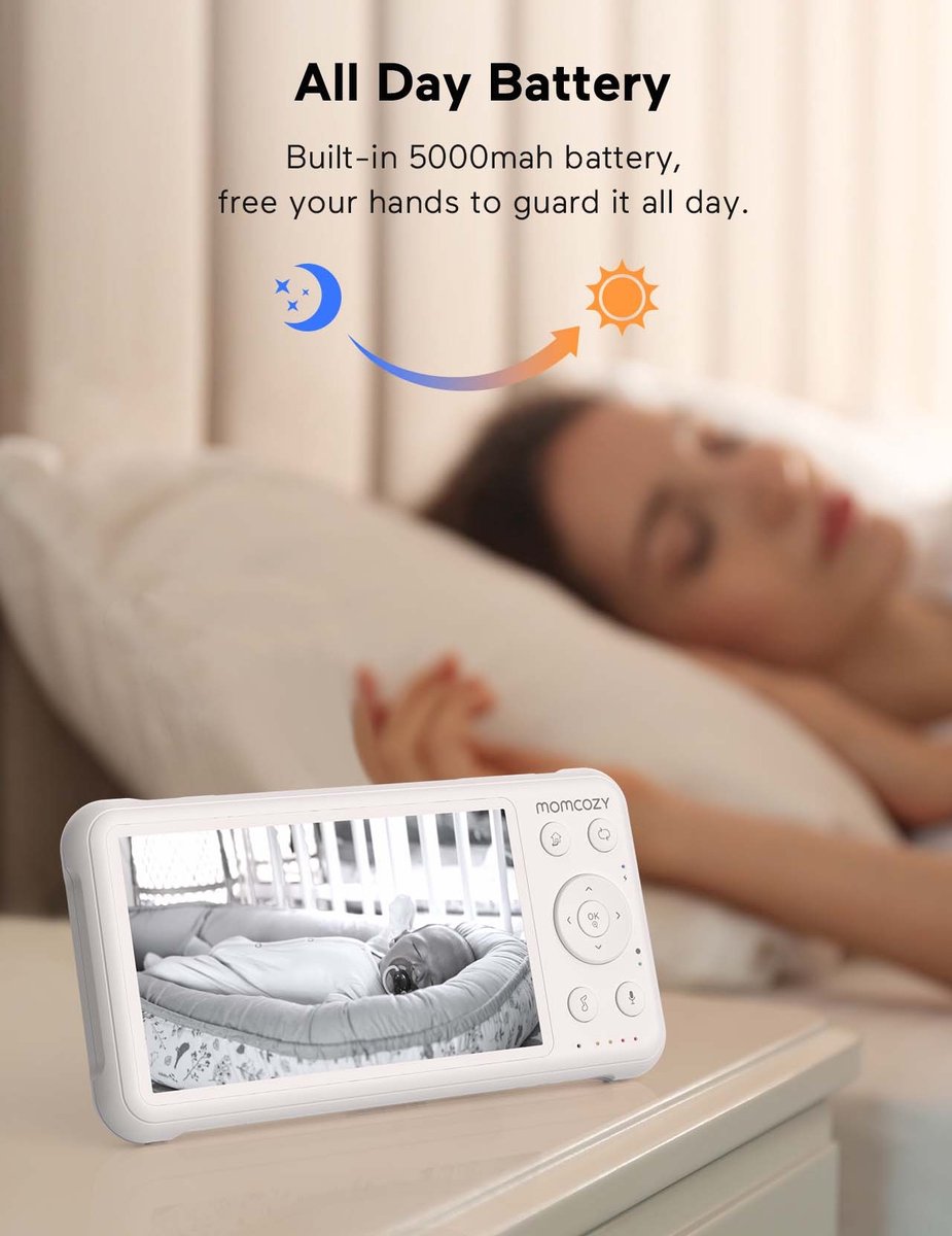Momcozy video babyfoon, 5 inch thumbnail 5