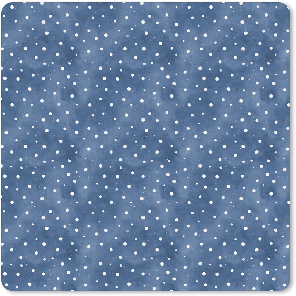 Muismat 20x20 cm - Mousepad Frans - Citroen - Stippen - Wit - Blauw - Muismatten