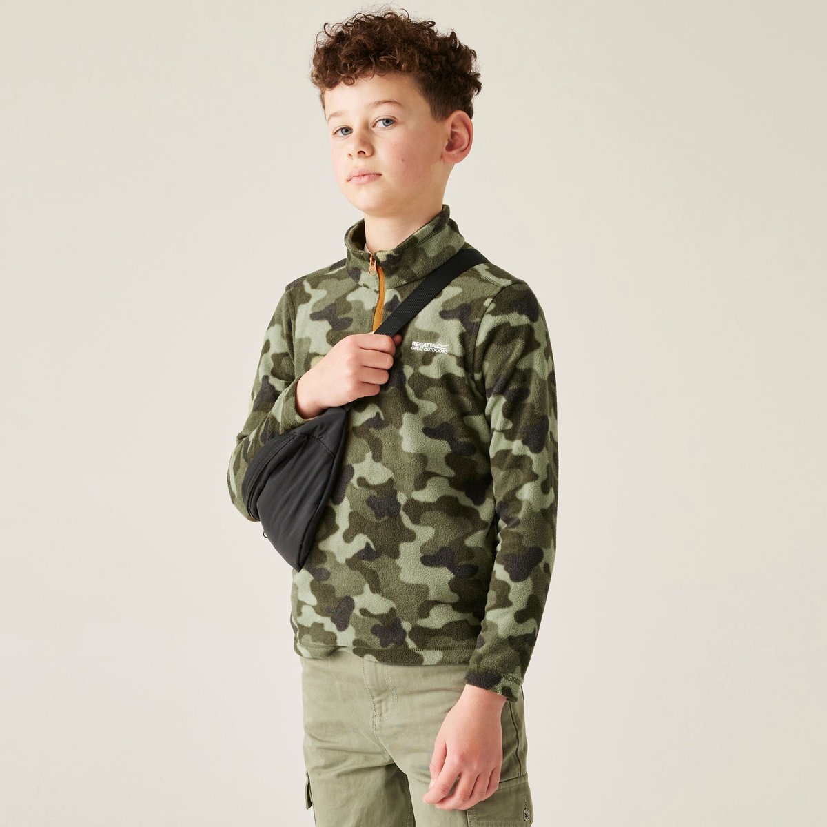 Fleece Kinderen Half-zip Kraag Groen