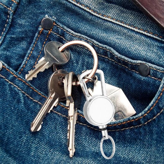 JNNJ Autosleutelhanger, lederen gevlochten sleutelhanger, anti-verlies sleutelhanger, autosleutelhanger voor mannen en vrouwen, zilver/zwart/rood