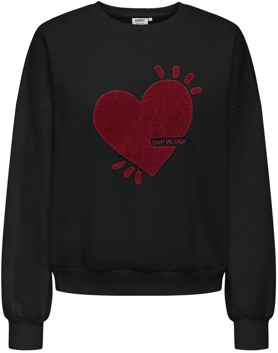 Pull femme ONLY ONLTAMMIE L/ S O-NECK SWT - Noir