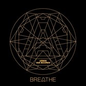 Gouden geometrisch symbool op zwarte achtergrond met de tekst 'BREATHE' en 'ARMIN VAN BUUREN'.