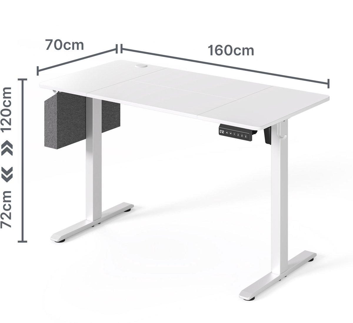 Xbro Electric Height Adjustable Desk, 160 x 70 cm, Height Adjustable with 4 Memory Functions, Gaming Table with Cable Management Tray, Side Pocket and Hooks, Rustic Brown Xbro Electric Height Adjustable Desk, 160 x 70 cm, Height Adjustable with 4 Memory Functions, Gaming Table with Cable Management Tray, Side Pocket and Hooks, Rustic Brown