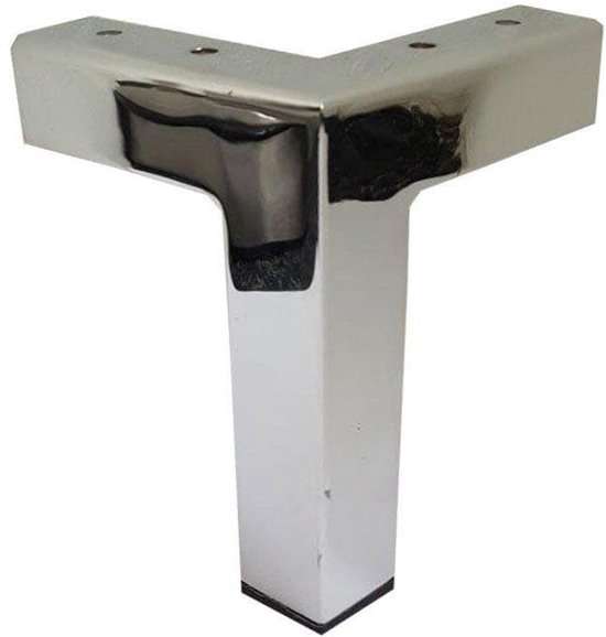 Duraline meubelpoot vierkant chroom 25x25 mm 15 cm kopen