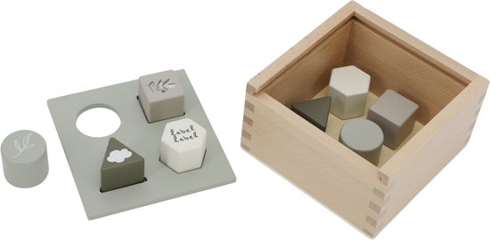 Label Label Vormenstoof Hout - Olijfgroen - Baby / Peuter - Vormendoos van Label Label — afbeelding 5
