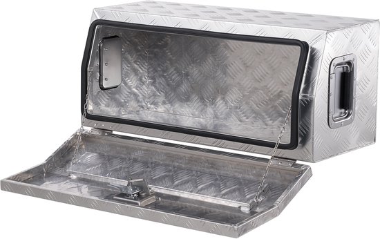 Wiltec gereedschapskist aluminium 124x37x38 cm, disselkist traanplaat
