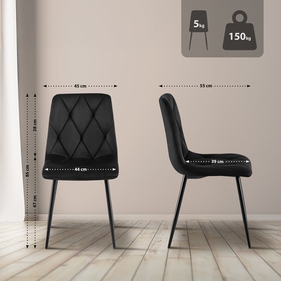 CLP Monett Set van 2 eetkamerstoelen - met armleuning