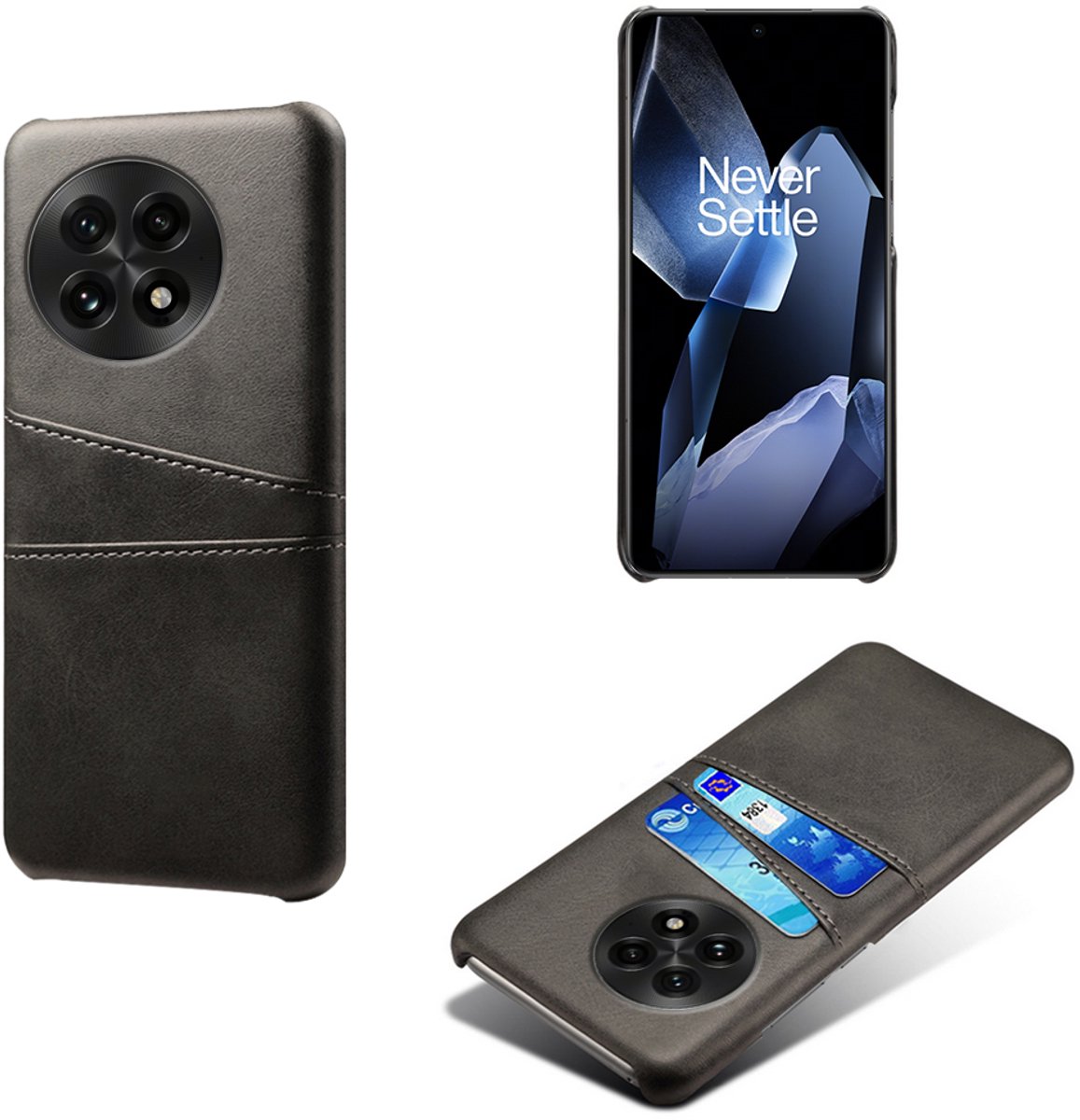 Hybride Backcover met Opbergvakjes voor OnePlus 13R _ Zwart