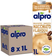 Alpro Boisson végétale au soja Macchiato - Sans lactose et sans gluten - 8 x 1 L