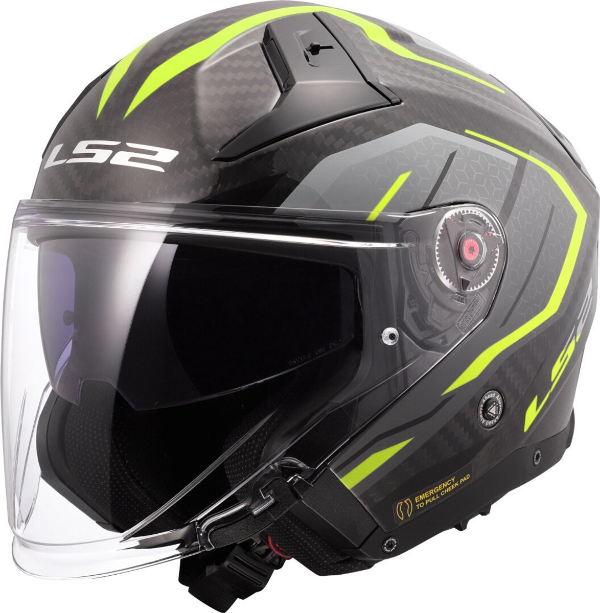 LS2 OF603 Infinity II C Urus H-Vis Geel 06 Jethelm - Maat S - Helm