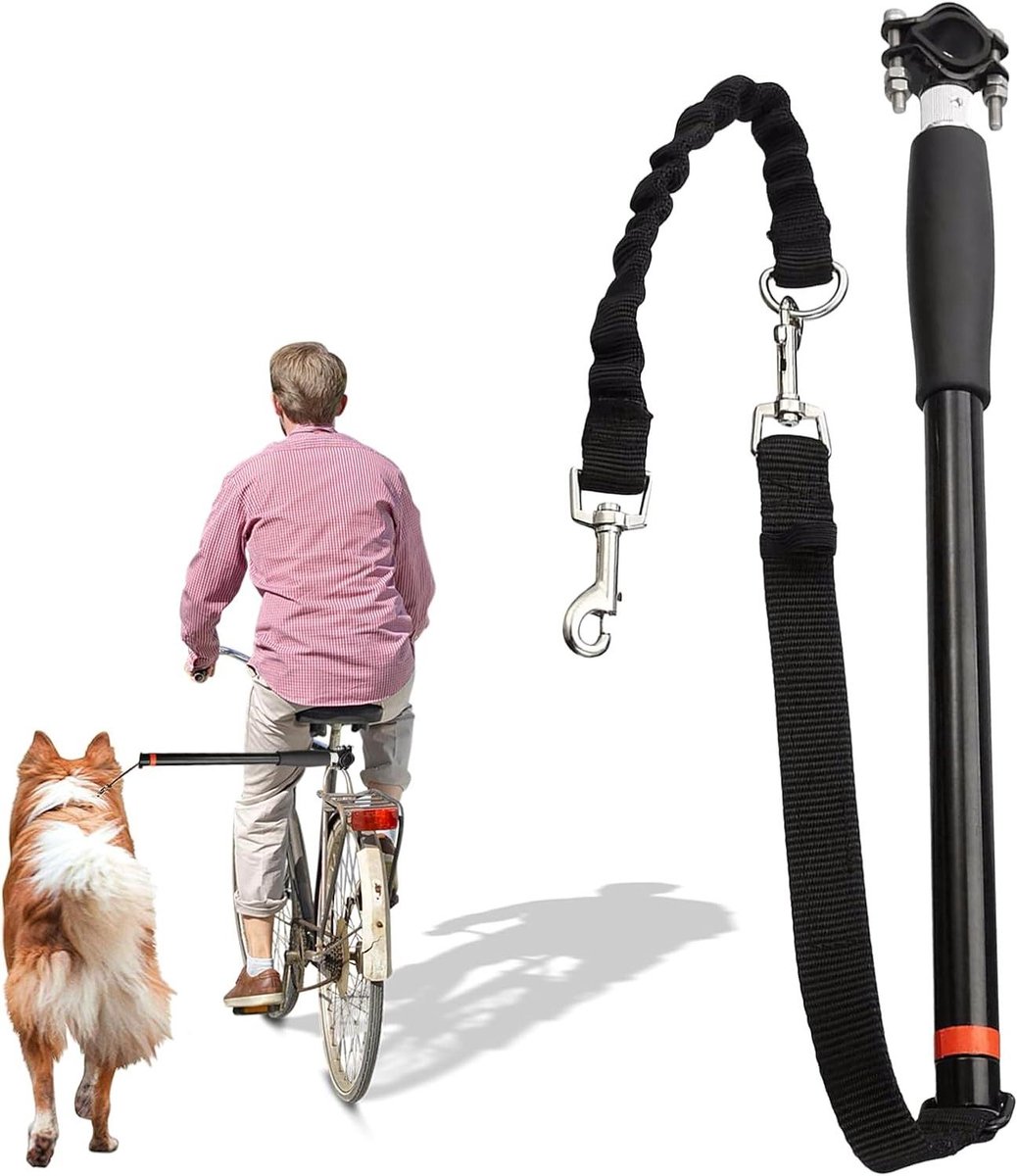 Allecto Plus - Fietslijn voor honden met inbussleutel, handsfree design - Inclusief afstandhouder voor veilig fietsen met je hond