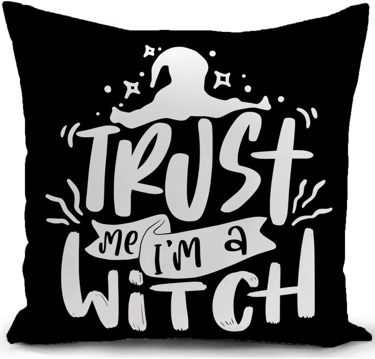 Ibenzoa Kussensloop 40 x 40 cm met Halloween-thema voor sfeervolle decoratie in huis Zwart wit