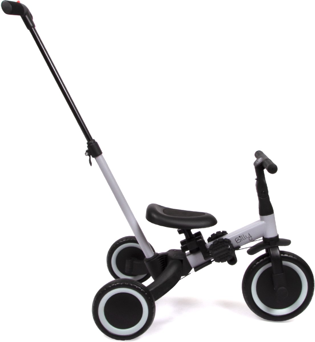 Billy 4 in1 Driewieler met duwstang - Loopfiets - Kinderfiets - Balance Bike - Gio - Zwart-Grijs — afbeelding 13