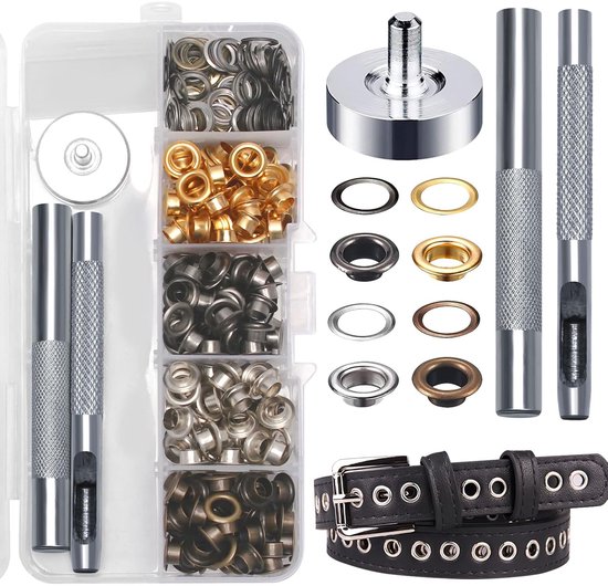 QUARKZMAN Set van 200 kleurrijke metalen ogen, 5 mm