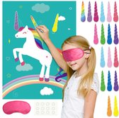 Eenhoorncadeaus voor meisjes van 3-10 jaar, eenhoornspeelgoed voor kinderen, klittenband-dartbord met 12 zelfklevende ballen, 6 darts, werpspel voor kinderen van 3-10 binnen en buiten
