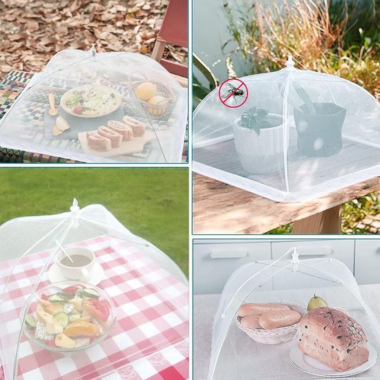 Solidchoice - Set van 4 Vouwbare Voedselbedekkingen voor Bescherming Tegen Insecten — afbeelding 5