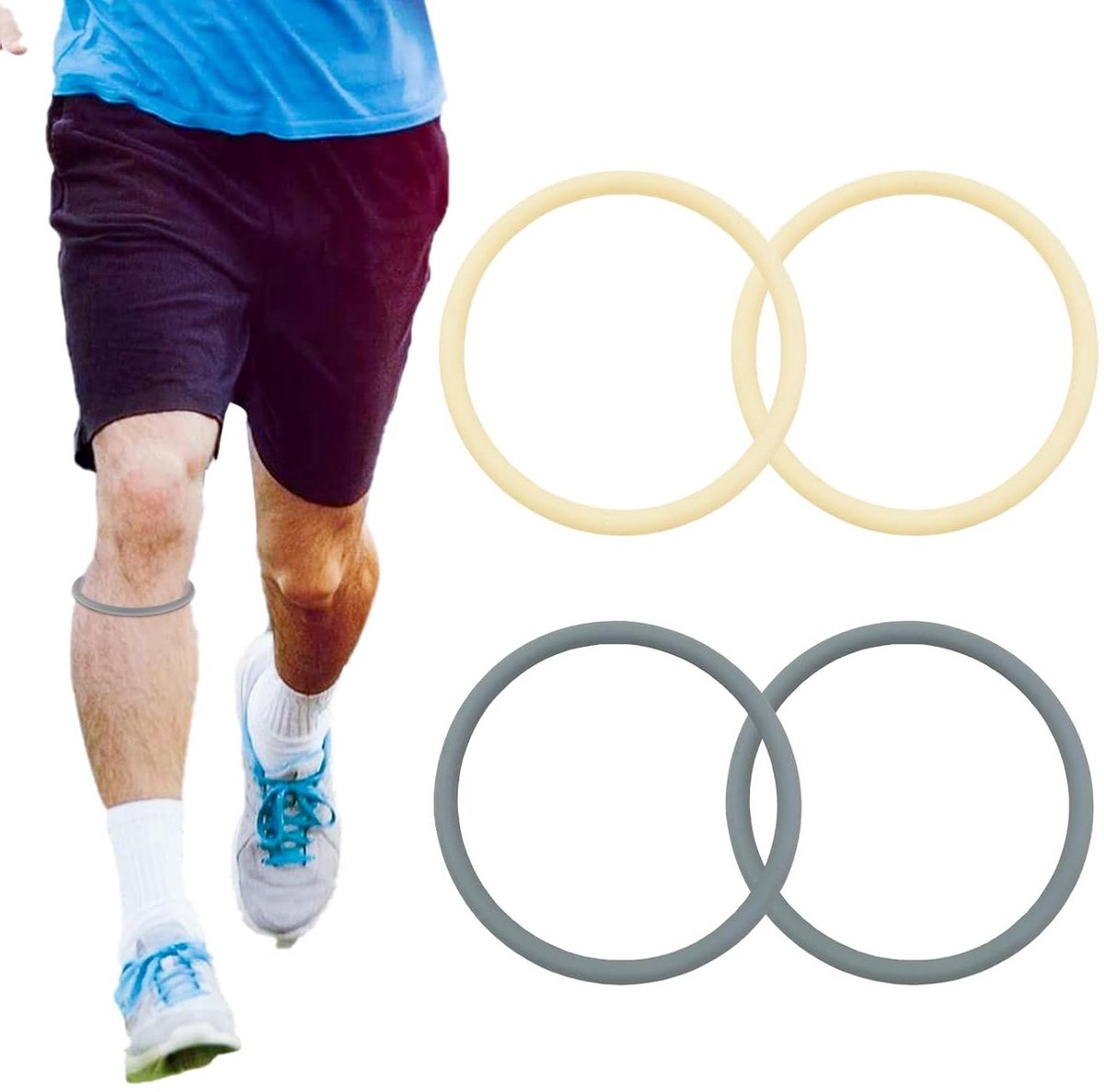 Patellapeesbandages - 4 stuks siliconen kniebandages voor basketbal, voetbal, wandelen en hardlopen