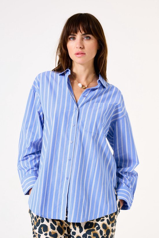 Chemisier uni Blauw à manches longues pour femme GARCIA
