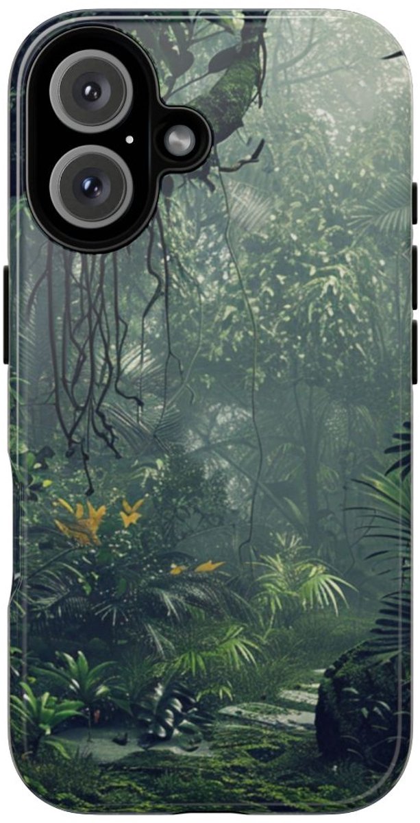 Dichtbegroeid Groen Junglepaden – Telefoonhoesje Geschikt voor iPhone 16