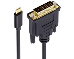 TOVBMUP USB-C naar DVI Kabel Adapter – 1080p Full HD 60Hz – 1,8 m Monitorkabel – Mannelijk USB-C naar Mannelijk DVI-D Dual Link – Geschikt voor MacBook, iPad, Dell XPS – Converter voor Monitor, TV, Projector