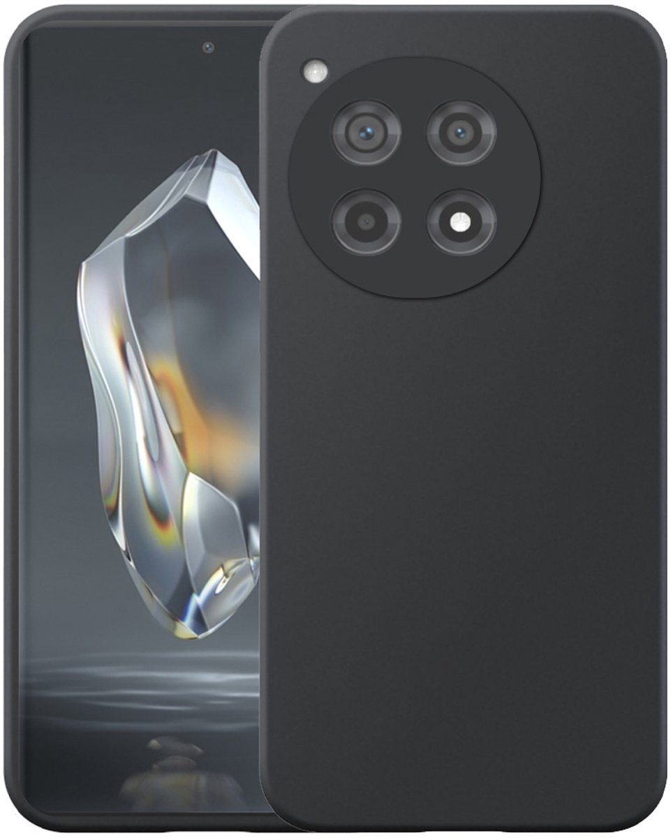 Geschikt voor OnePlus 12R Telefoonhoesje Flexibel Siliconen TPU hoesje - Flexible Back Cover Case Siliconen TPU - Zwart - Smartphonica geschikt voor OnePlus 12R