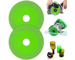 2 Stuks Glas Doorslijpschijven - Professionele Diamantschijf 100 mm - Diamant Doorslijpschijf Ø 20 mm voor Haakse Slijpers - Glassnijders voor Flessen, Porselein, Jade en Keramiek